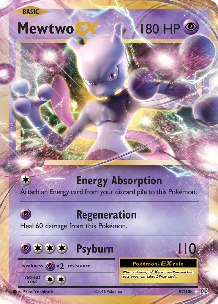 Mewtwo EX (52/108) - Evolutions Pokémon Card