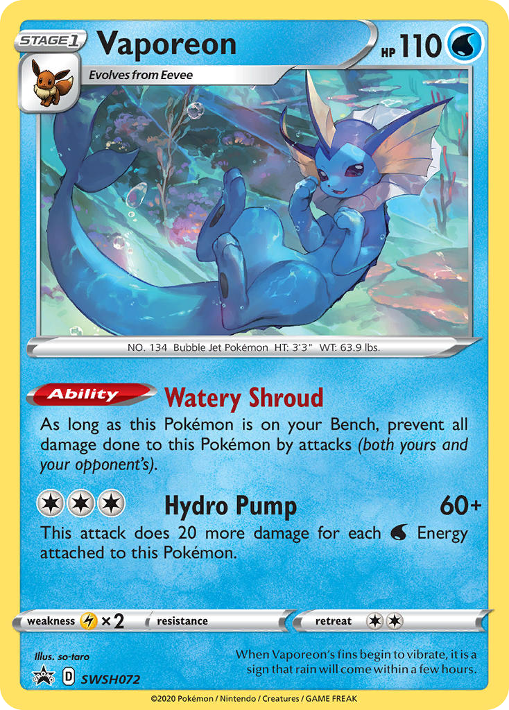 Vaporeon (SWSH072) - SWSH Black Star Promos Pokémon Card