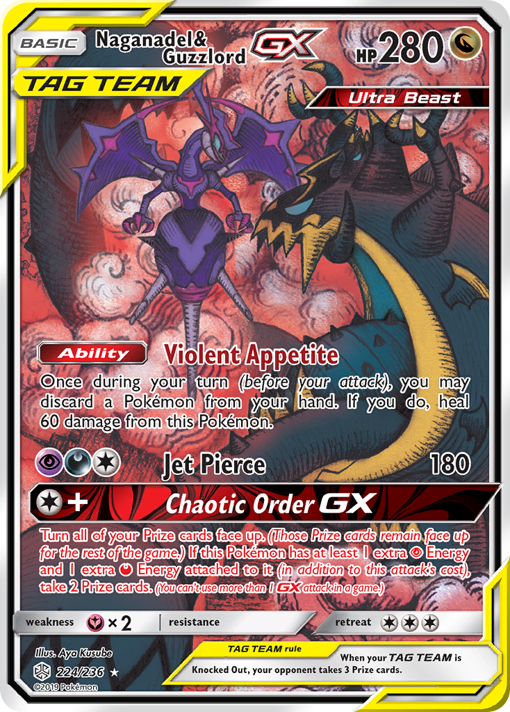 Naganadel & Guzzlord GX (224/236) - Cosmic Eclipse Pokémon Card