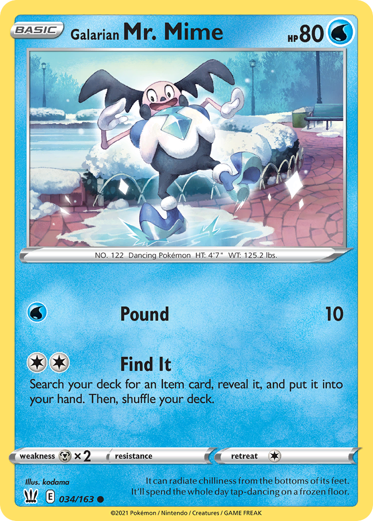 Galarian Mr. Mime (34/163) - Battle Styles Pokémon Card