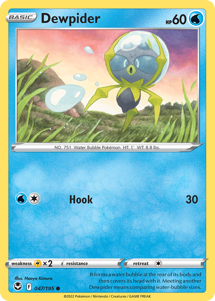 Dewpider (47/195) - Silver Tempest Pokémon Card