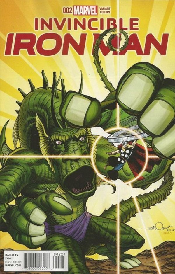 Invincible Iron Man #2 (Brooks Kirby Monster Variant)