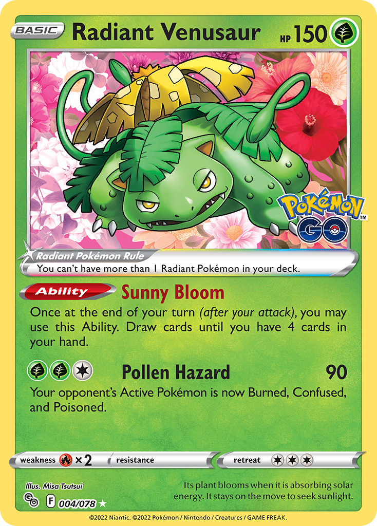 Radiant Venusaur Radiant (4/78) - Pokémon GO Pokémon Card