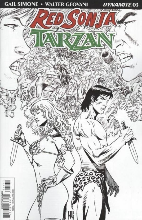 Red Sonja/Tarzan #3 (Cover E 10 Copy Geovani B&w In)