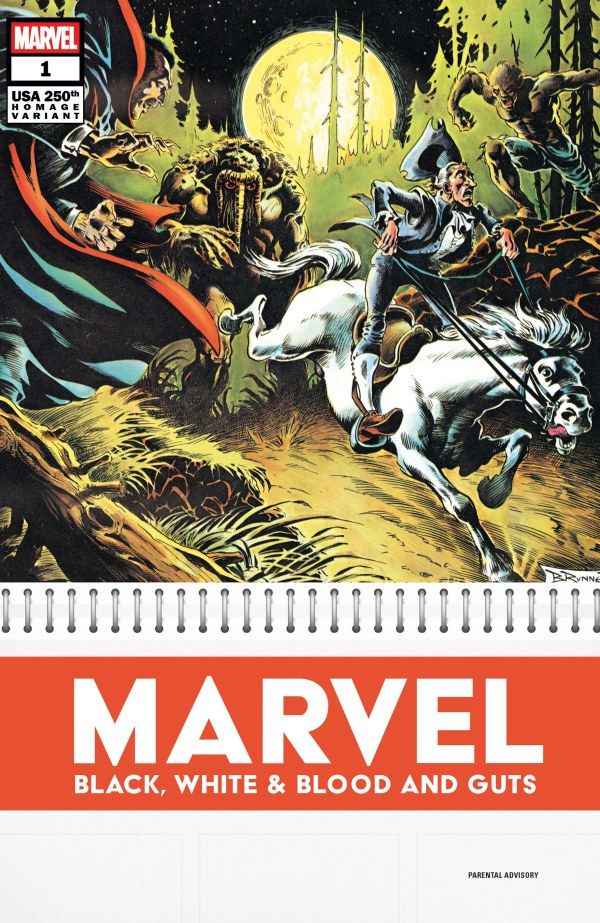 Marvel: Black, White & Blood And Guts #1 (Frank Brunner Bicentennial Calendar Hidden Gem Variant) Comic