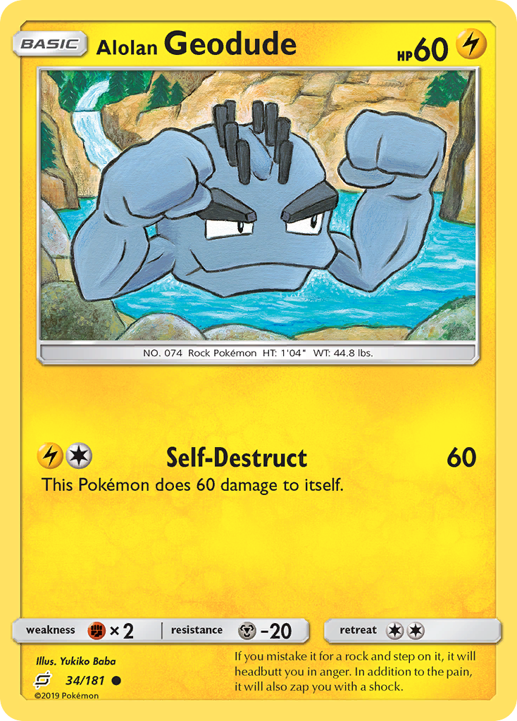 Alolan Geodude (34/181) - Team Up Pokémon Card