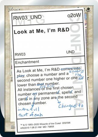 Look at Me, I'm R&D (Unsanctioned) Trading Card