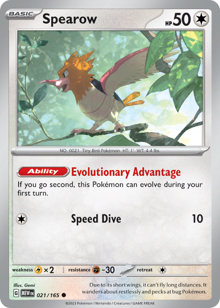 Spearow (21/165) - 151 Pokémon Card