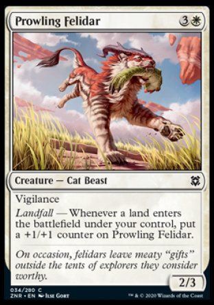 Prowling Felidar (Zendikar Rising) Trading Card