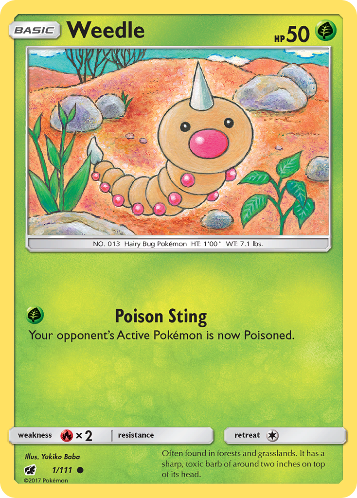 Weedle (1/111) - Crimson Invasion Pokémon Card