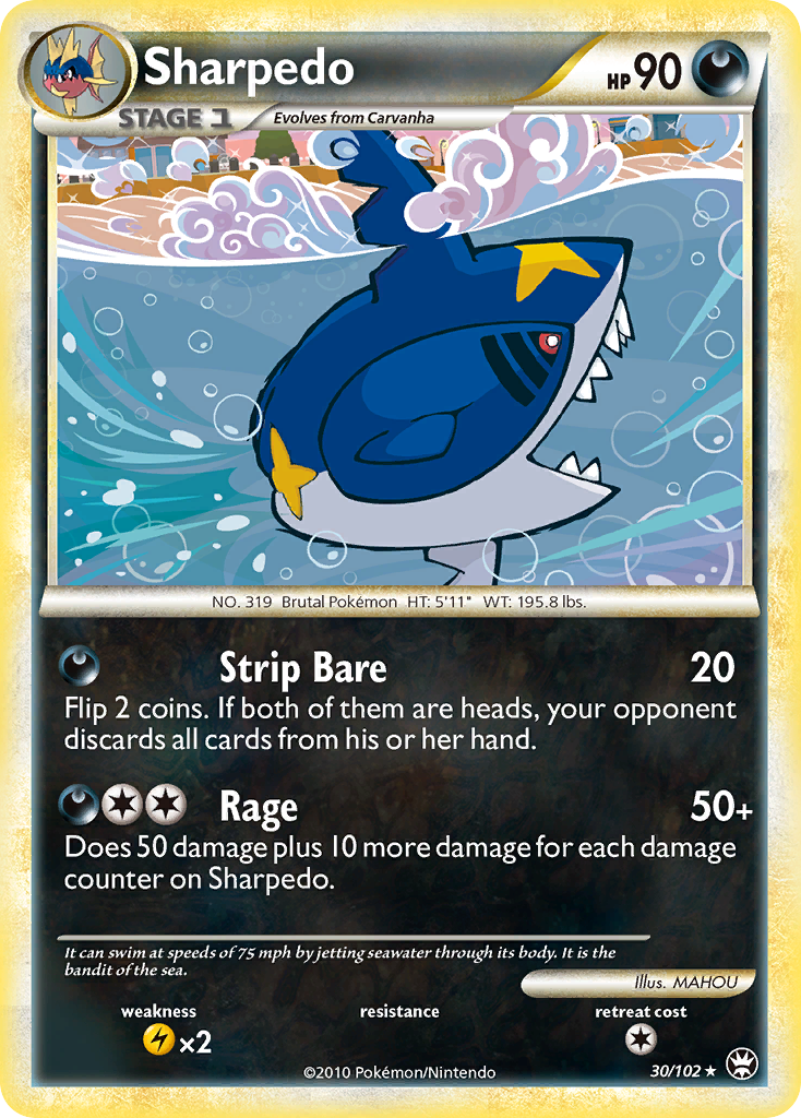 Sharpedo (30/102) - HS—Triumphant Pokémon Card