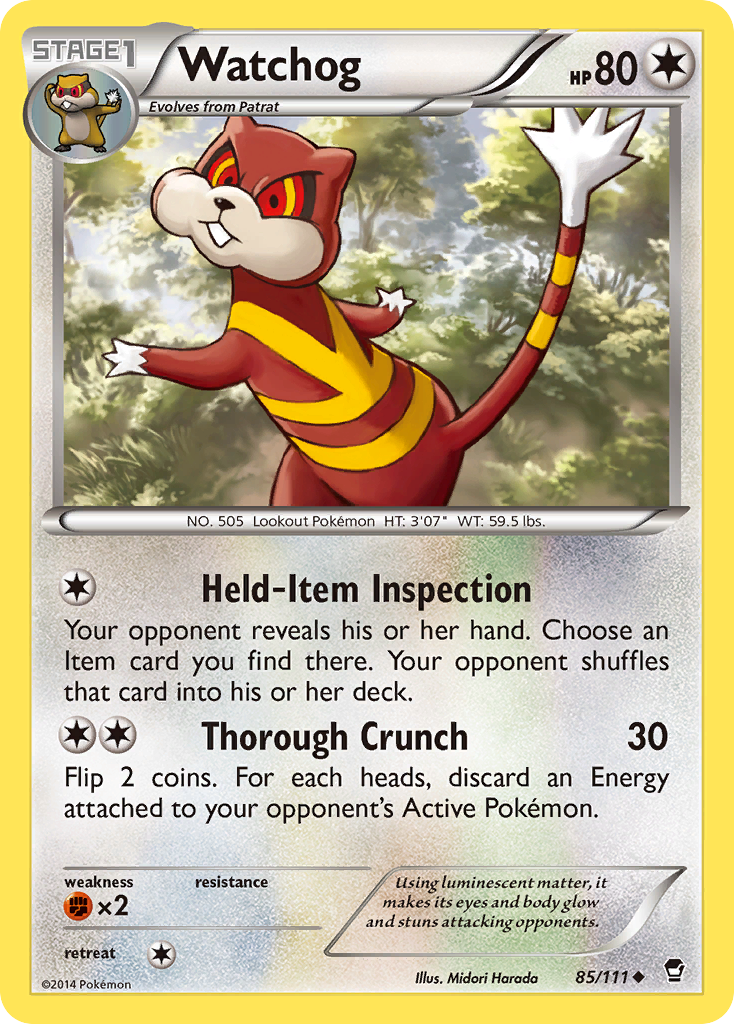 Watchog (85/111) - Furious Fists Pokémon Card