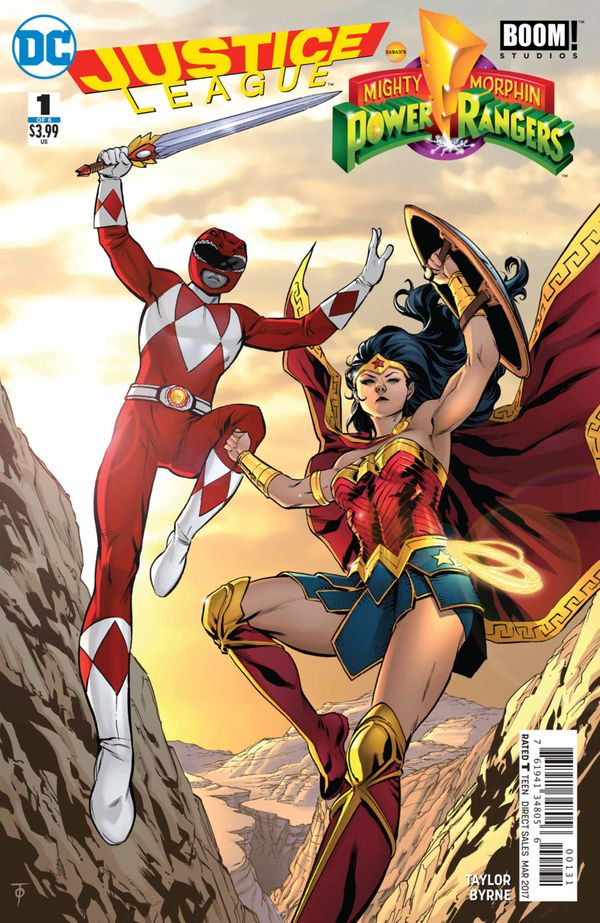 Justice League/Power Rangers #1 (Wonder Woman Red Ranger Variant Cover)