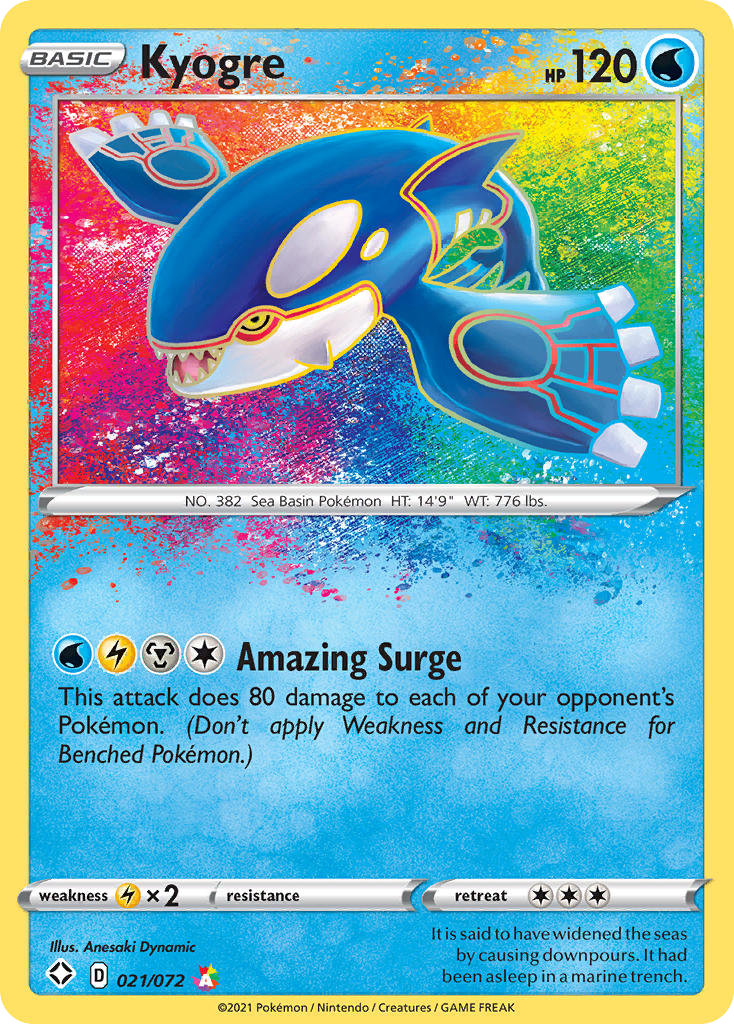 Kyogre (21/72) - Shining Fates Pokémon Card