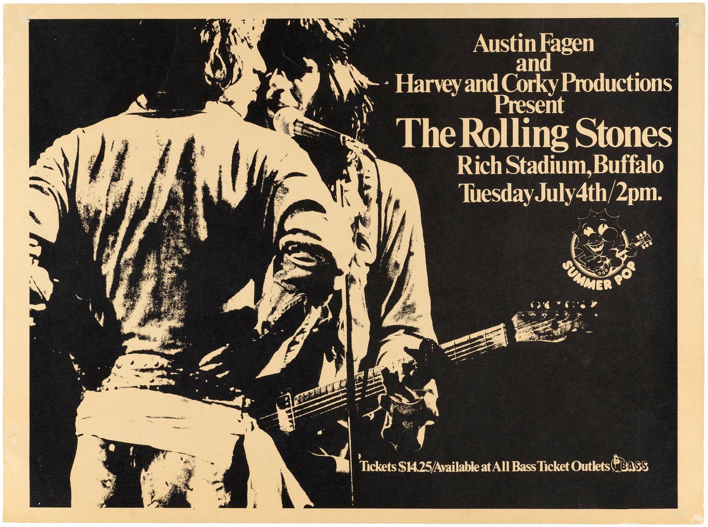 Rolling Stones Rich Stadium 1978 Concert Poster