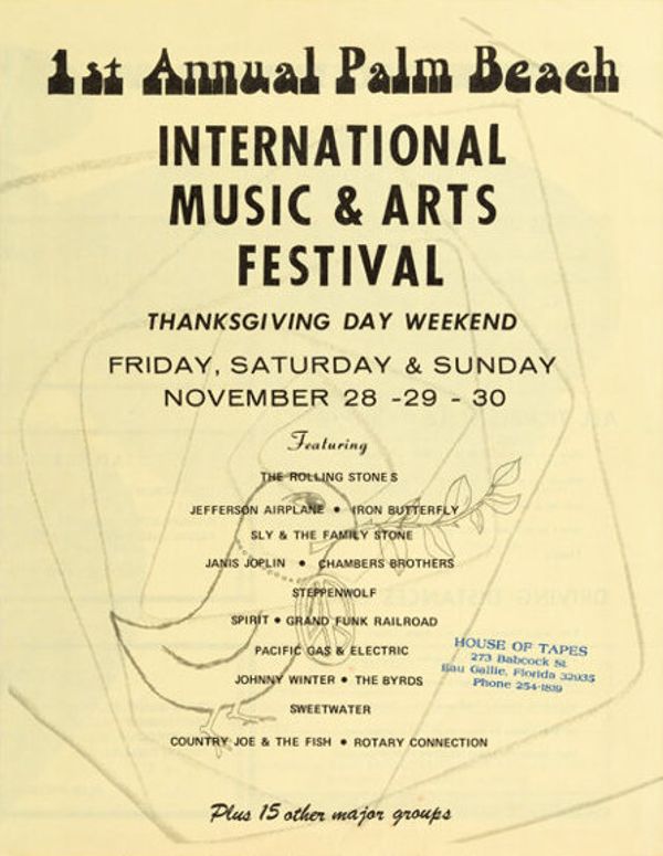 Rolling Stones First Annual Palm Beach International Music & Arts Festival Program 1969
