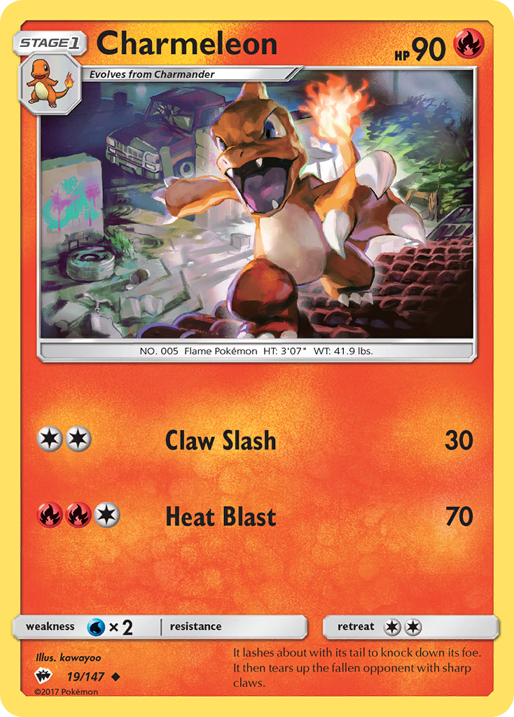 Charmeleon (19/147) - Burning Shadows Pokémon Card