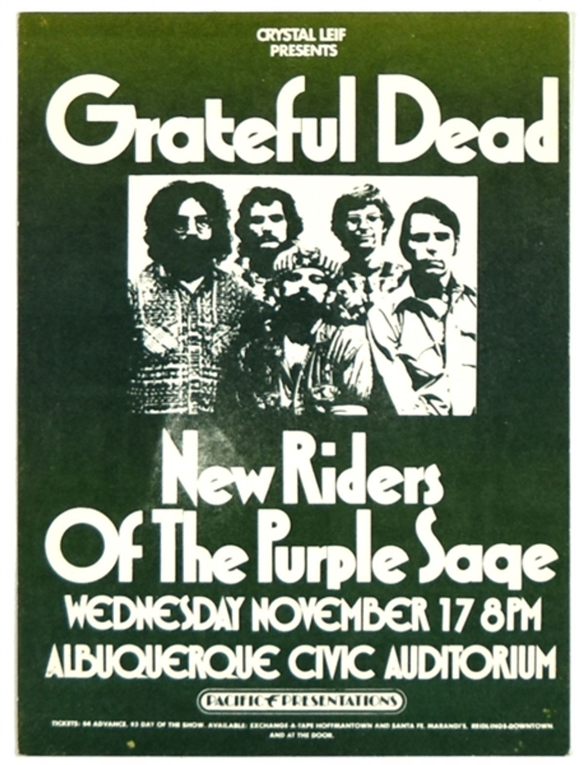 Grateful Dead Albuquerque Civic Auditorium 1971 Concert Poster