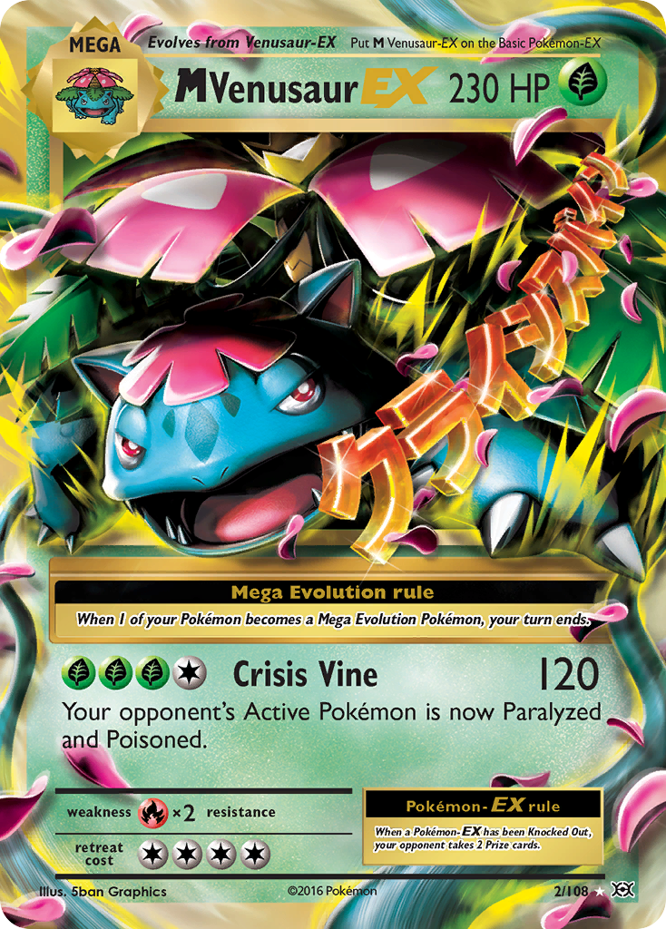 M Venusaur-EX MEGA (2/108) - Evolutions Pokémon Card