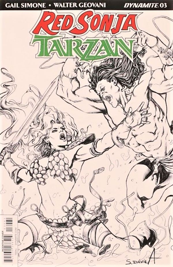 Red Sonja/Tarzan #3 (Cover F 20 Copy Davila B&w Inc)