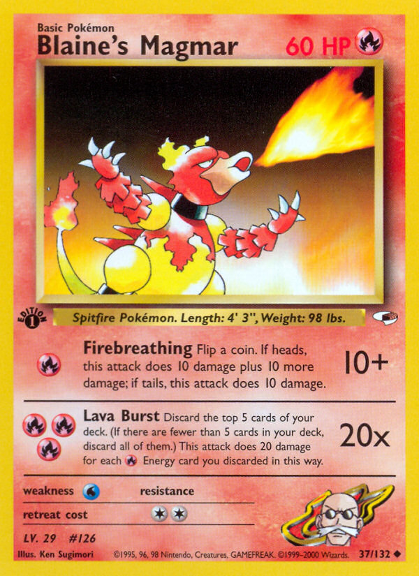 Blaine's Magmar (37/132) - Gym Heroes (1st Edition) Pokémon Card