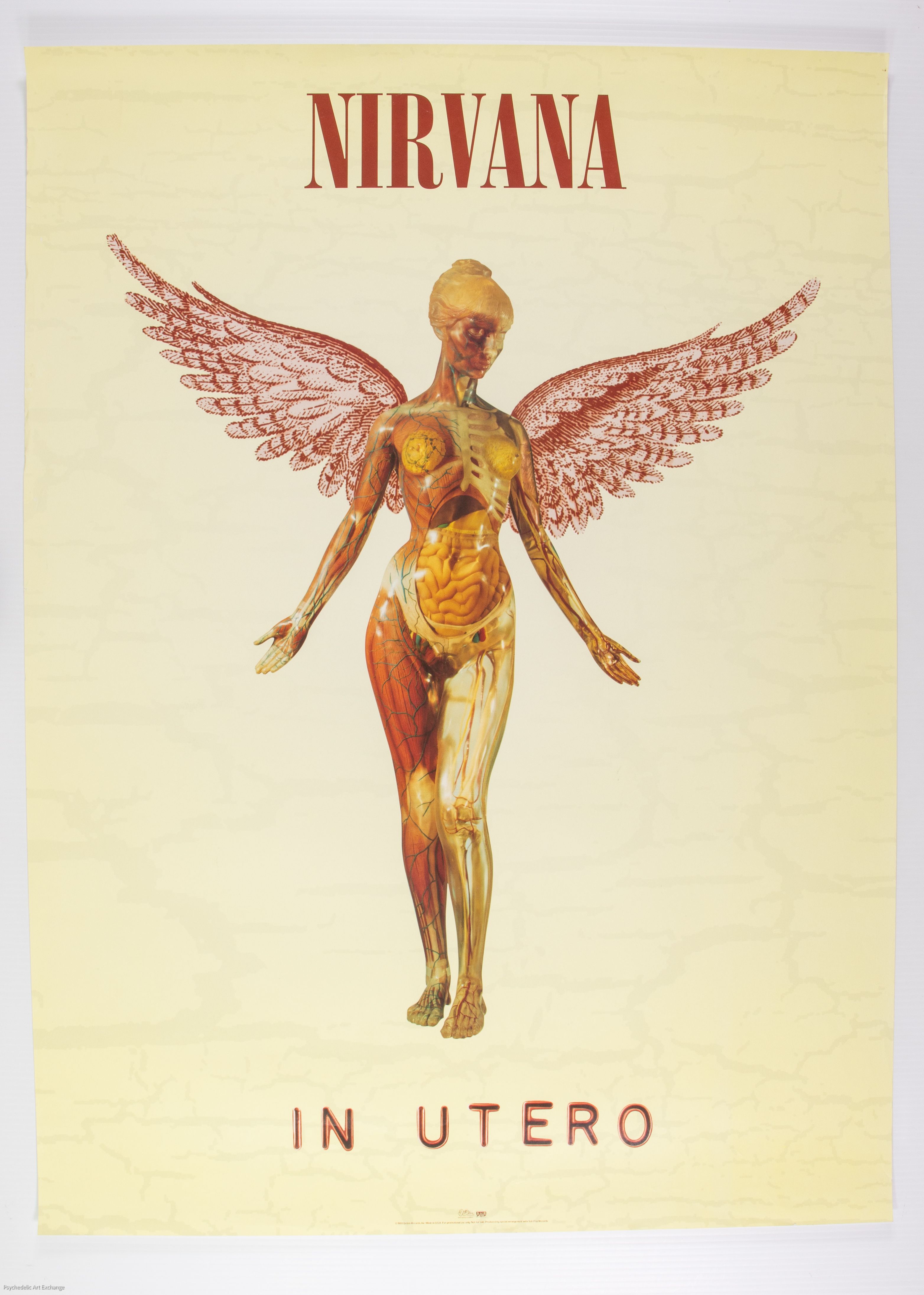 Nirvana Geffen Records "In Utero" Promotional Poster 1993 Concert Poster
