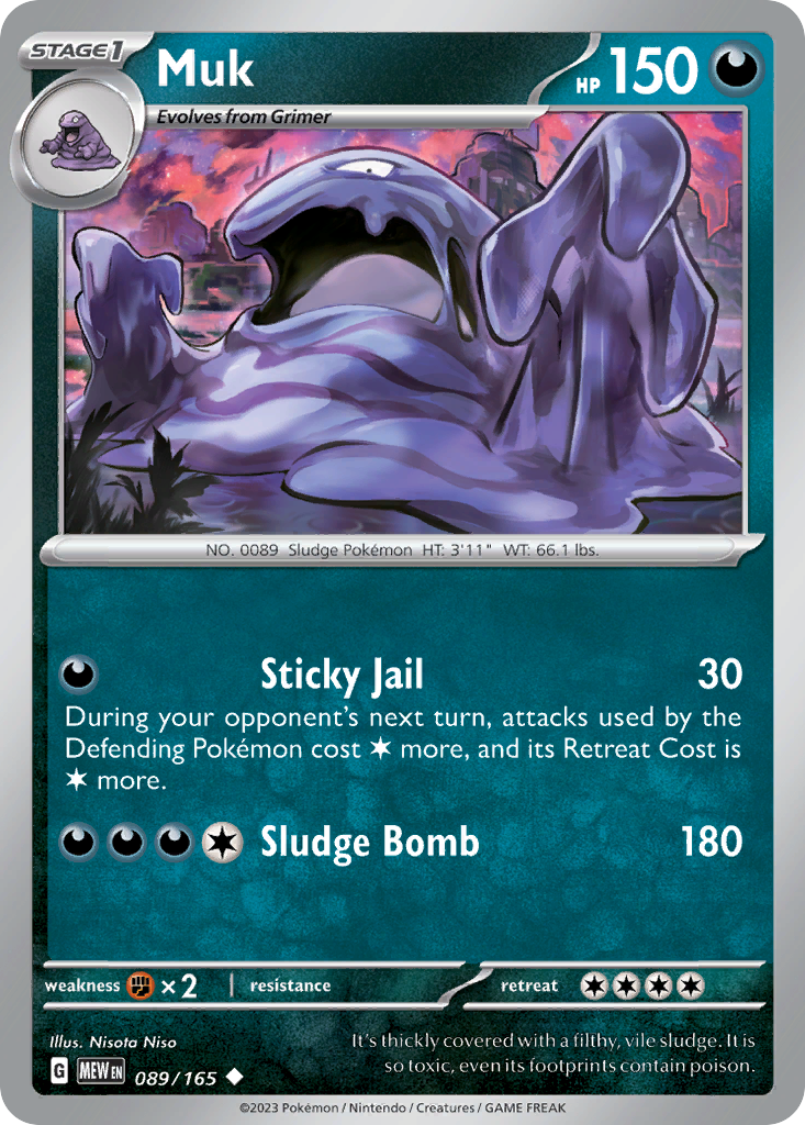 Muk (89/165) - 151 Pokémon Card