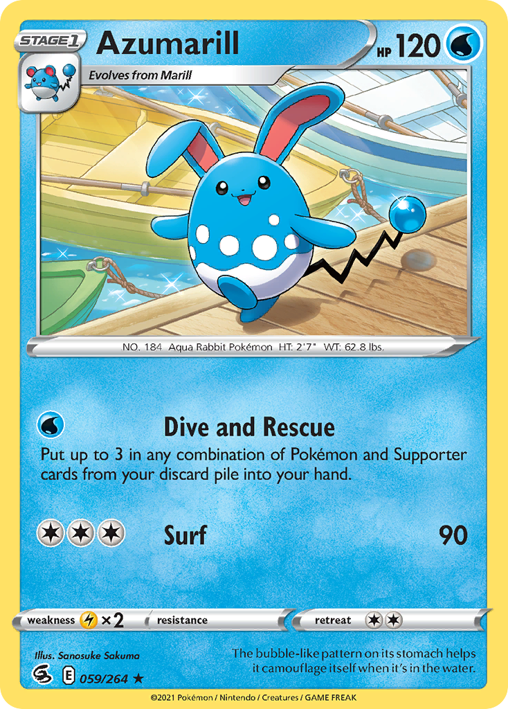 Azumarill (59/264) - Fusion Strike Pokémon Card