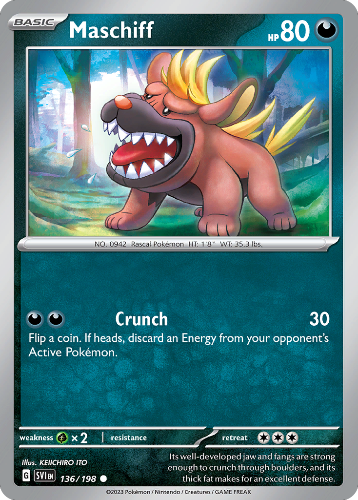 Maschiff (136/198) - Scarlet & Violet Pokémon Card