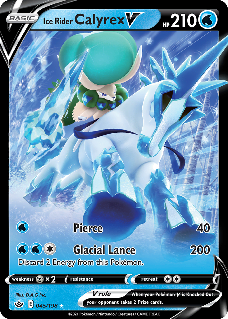 Ice Rider Calyrex V (45/198) - Chilling Reign Pokémon Card