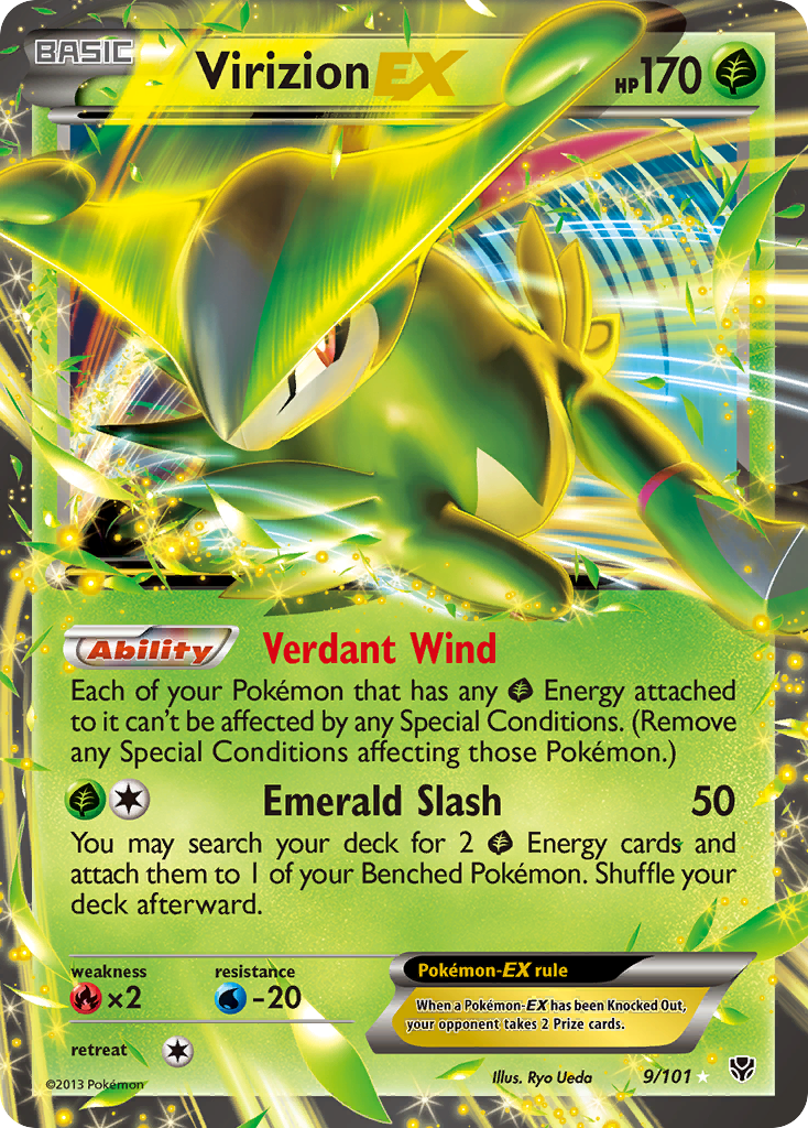 Virizion EX (9/101) - Plasma Blast Pokémon Card