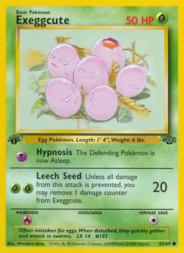 Exeggcute (52/64) - Jungle (1st Edition) Pokémon Card