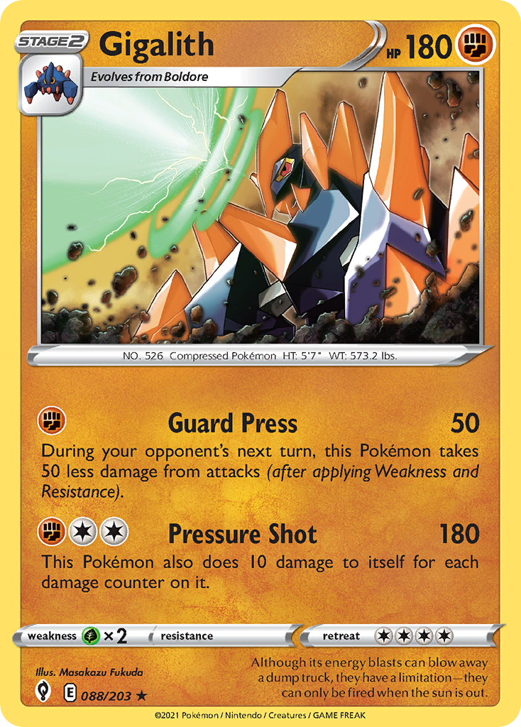 Gigalith (88/203) - Evolving Skies Pokémon Card