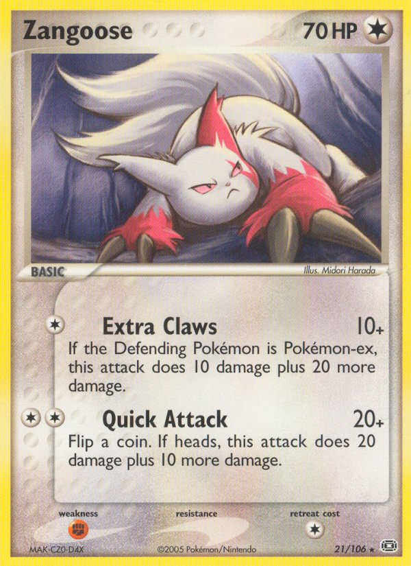 Zangoose (21/106) - Emerald Pokémon Card