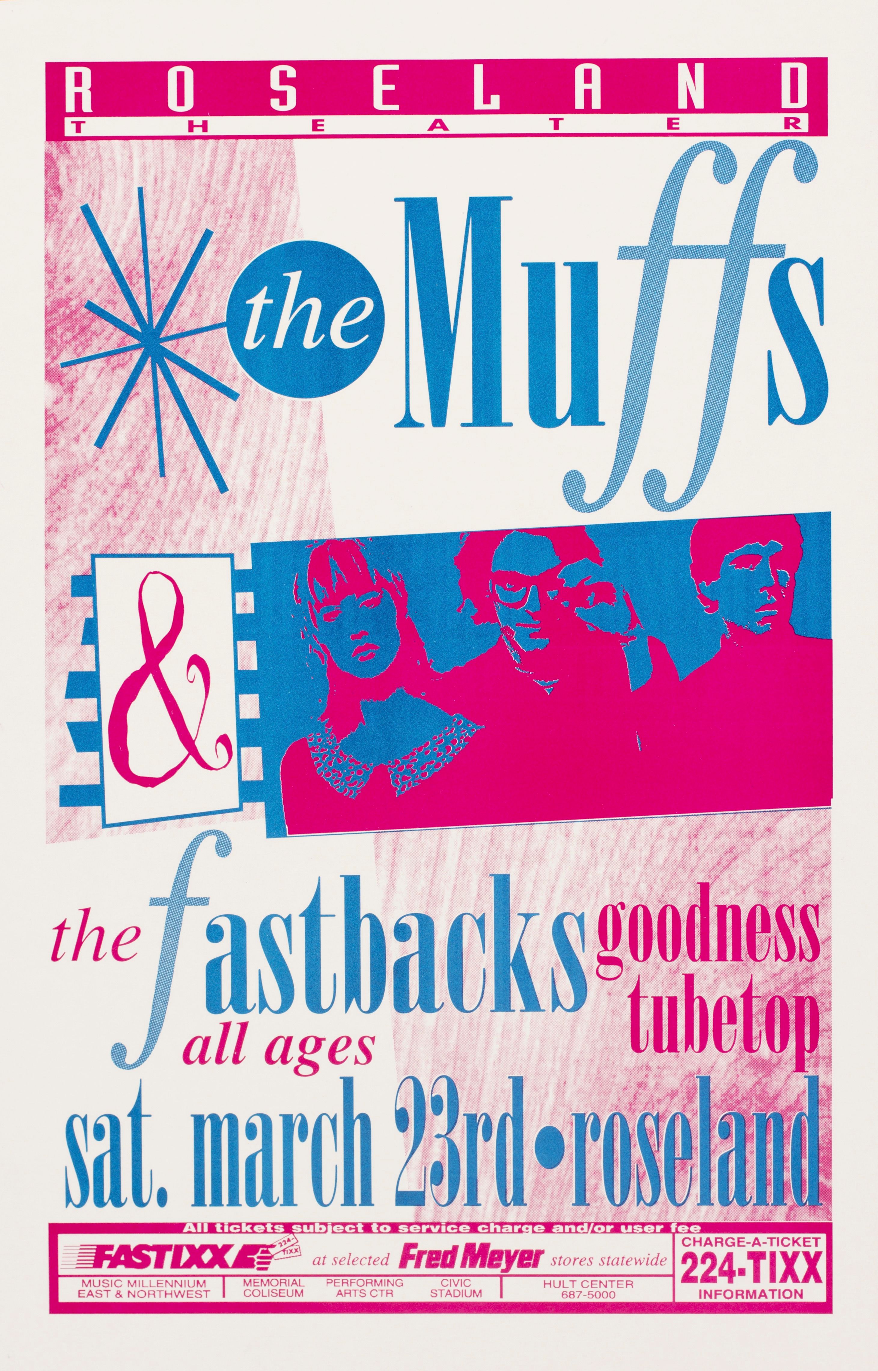 MXP-86.3 Muffs 1996 Roseland Theater  Mar 23 Concert Poster