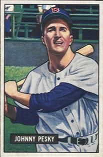 Johnny Pesky 1951 Bowman #15 Sports Card