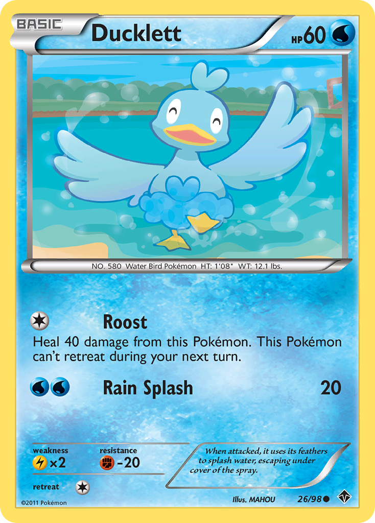 Ducklett (26/98) - Emerging Powers Pokémon Card