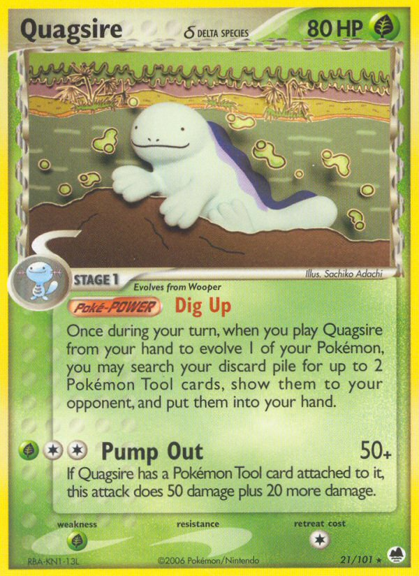 Quagsire δ (21/101) - Dragon Frontiers Pokémon Card