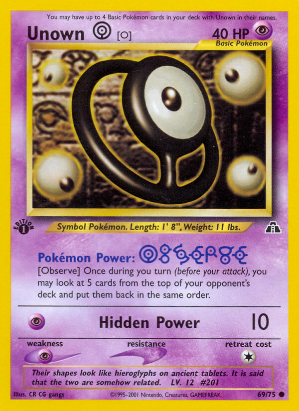 Unown [O] (69/75) - Neo Discovery Pokémon Card