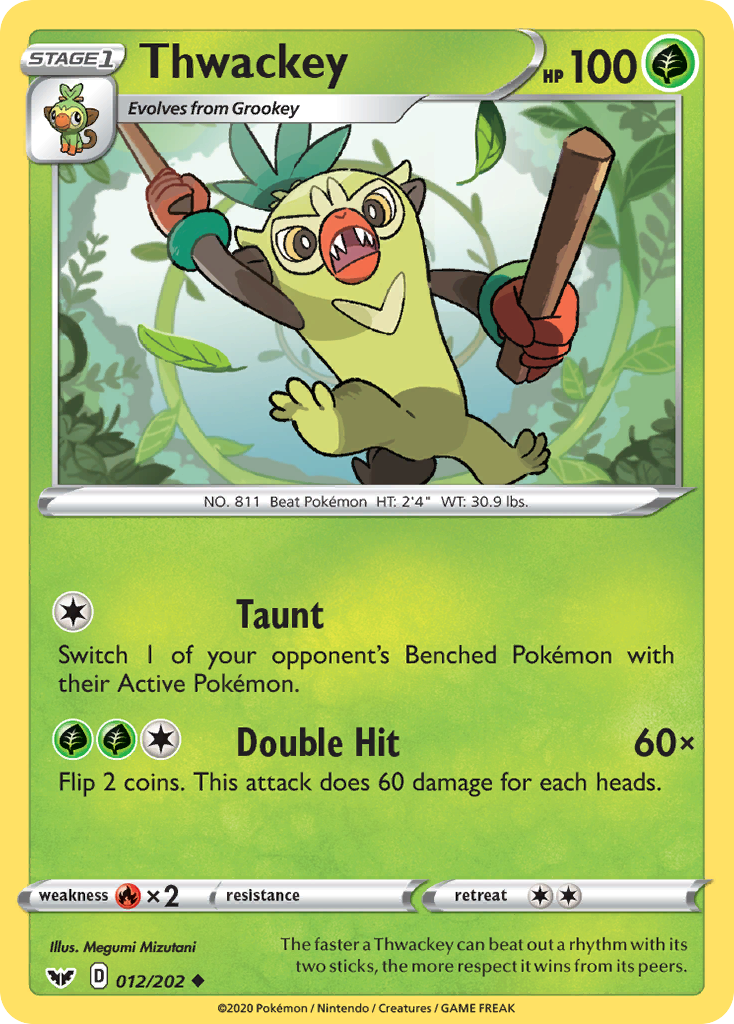 Thwackey (12/202) - Sword & Shield Pokémon Card