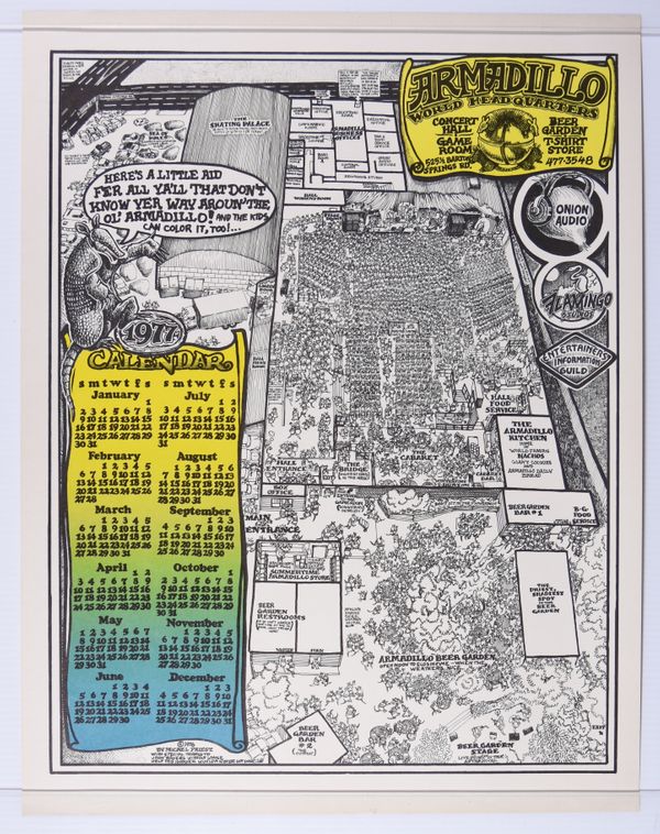 Armadillo World Headquarters 1977 Calendar Value GoCollect (armadillo