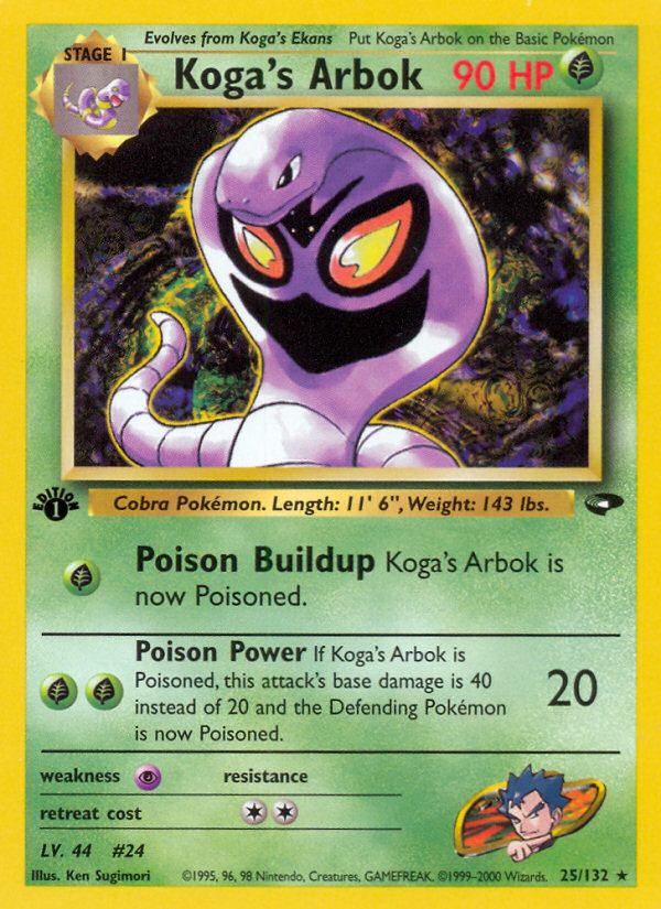 Koga's Arbok (25/132) - Gym Challenge (1st Edition) Pokémon Card