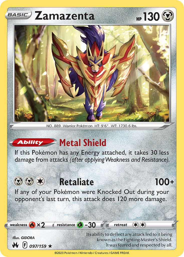 Zamazenta (97/159) - Crown Zenith Pokémon Card