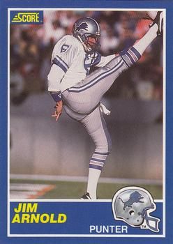 Jim Arnold 1989 Score #74 Sports Card