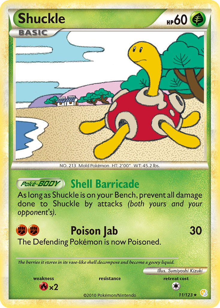 Shuckle (11/123) - HeartGold & SoulSilver Pokémon Card