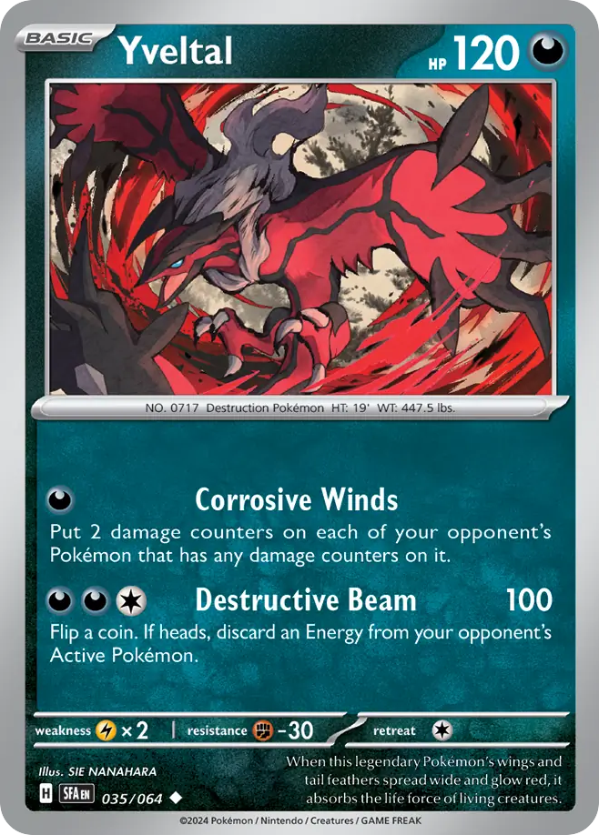 Yveltal (35/64) - Shrouded Fable Pokémon Card