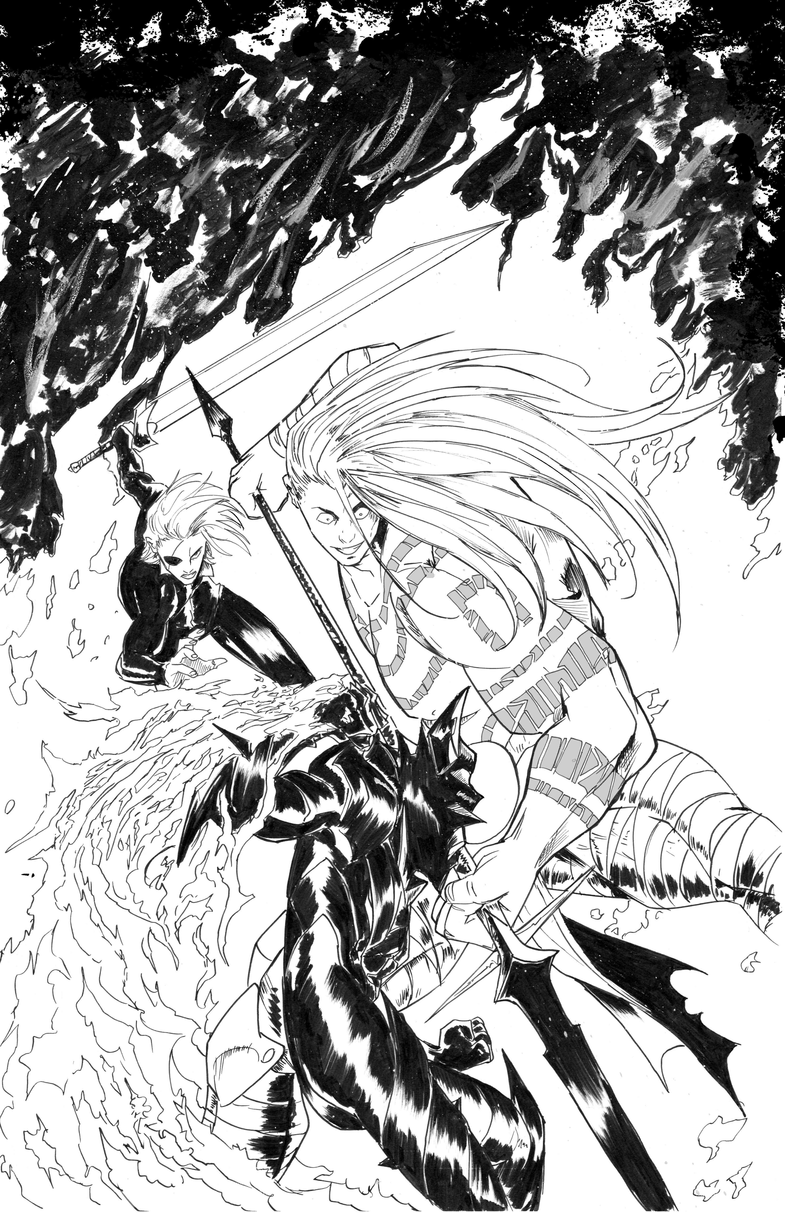 Fireborn #4 (Cvr C Inc 1:25 Patrick Mulholland B&W Virgin Variant) Comic
