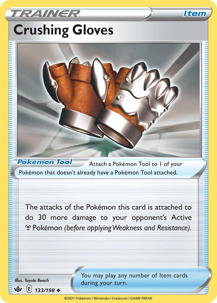 Crushing Gloves (Trainer: Pokémon Tool) (133/198) - Chilling Reign Pokémon Card