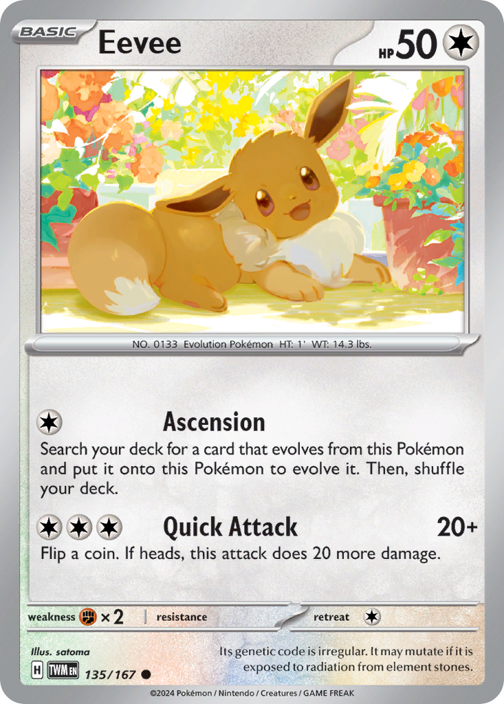 Eevee (135/167) - Twilight Masquerade Pokémon Card