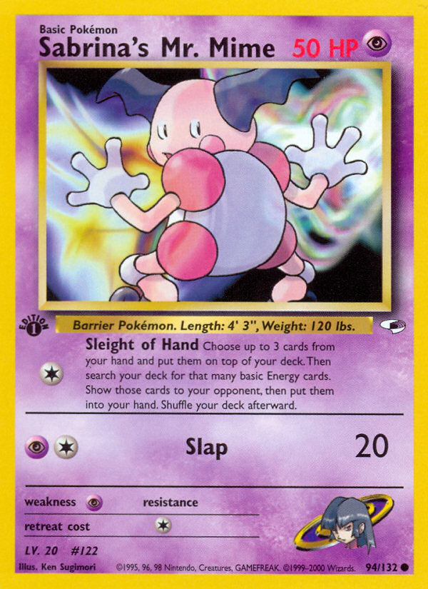 Sabrina's Mr. Mime (94/132) - Gym Heroes (1st Edition) Pokémon Card